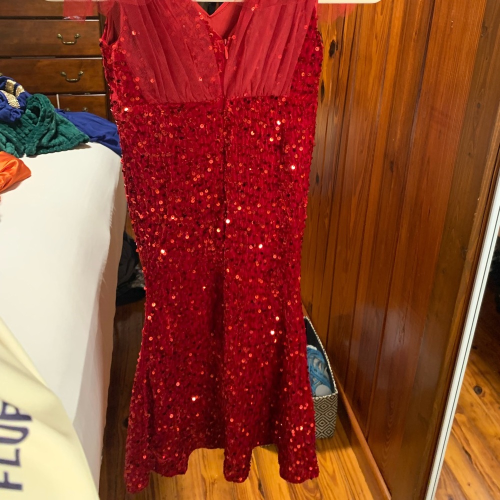 Elegant Red Sequin Dress
